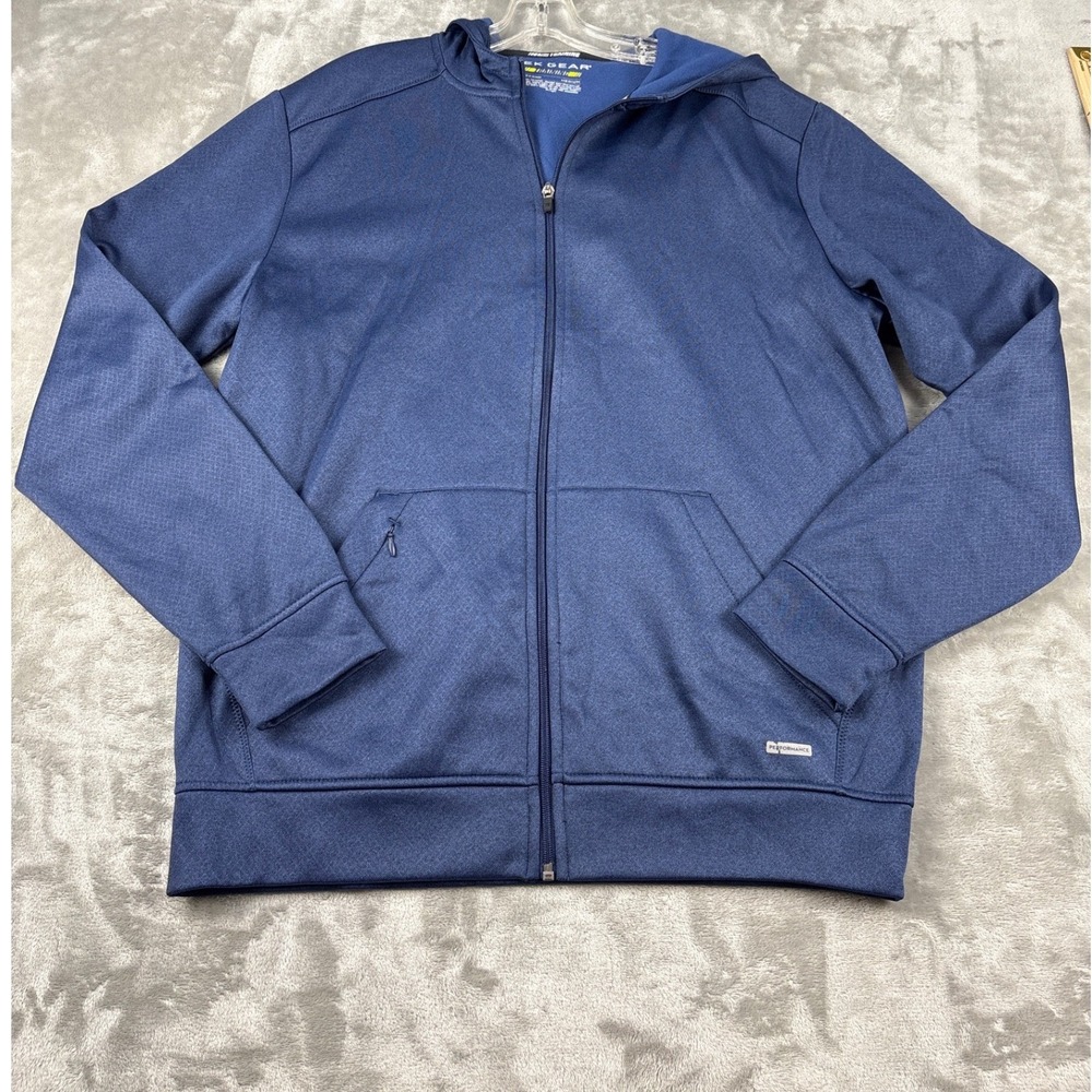 Tek Gear Training Mens Medium Navy Blue Full Zip Performance Hoodie Sweatshirt